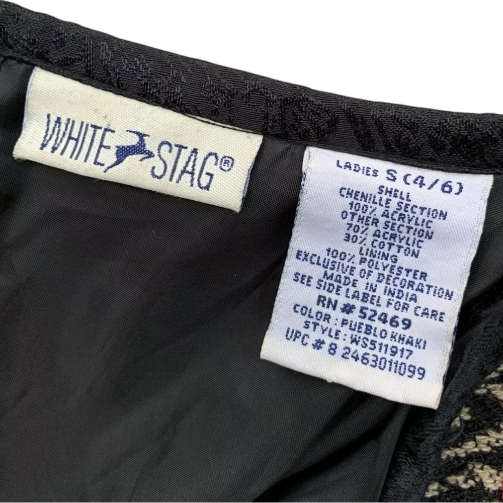 White Stag Chenille Patchwork Applique Jacket Art… - image 8